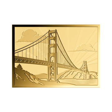 Golden Gate Bridge 1/1000 oz Gold Medal in Card - CoinsTV