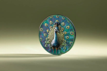 2025 Cook Islands Spectrum Peacock Colorized 1 oz Silver Proof - CoinsTV
