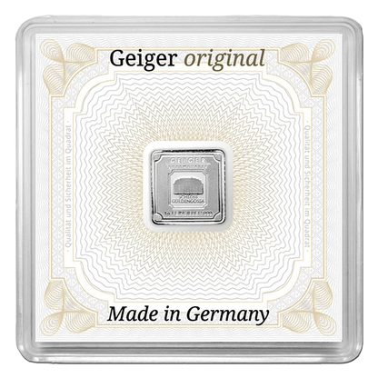 Geiger 1 gram Silver Carded Bar - CoinsTV