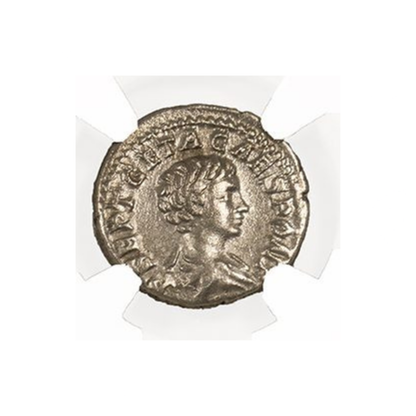 Roman Silver AR Denarius Geta Issued as Caesar AD 209-211 - NGC Certified VF