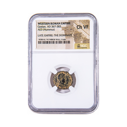 Ancient Roman Bronze Coin - Gratian AD 367-383 Late Empire: The Dominate - NGC Ch VF