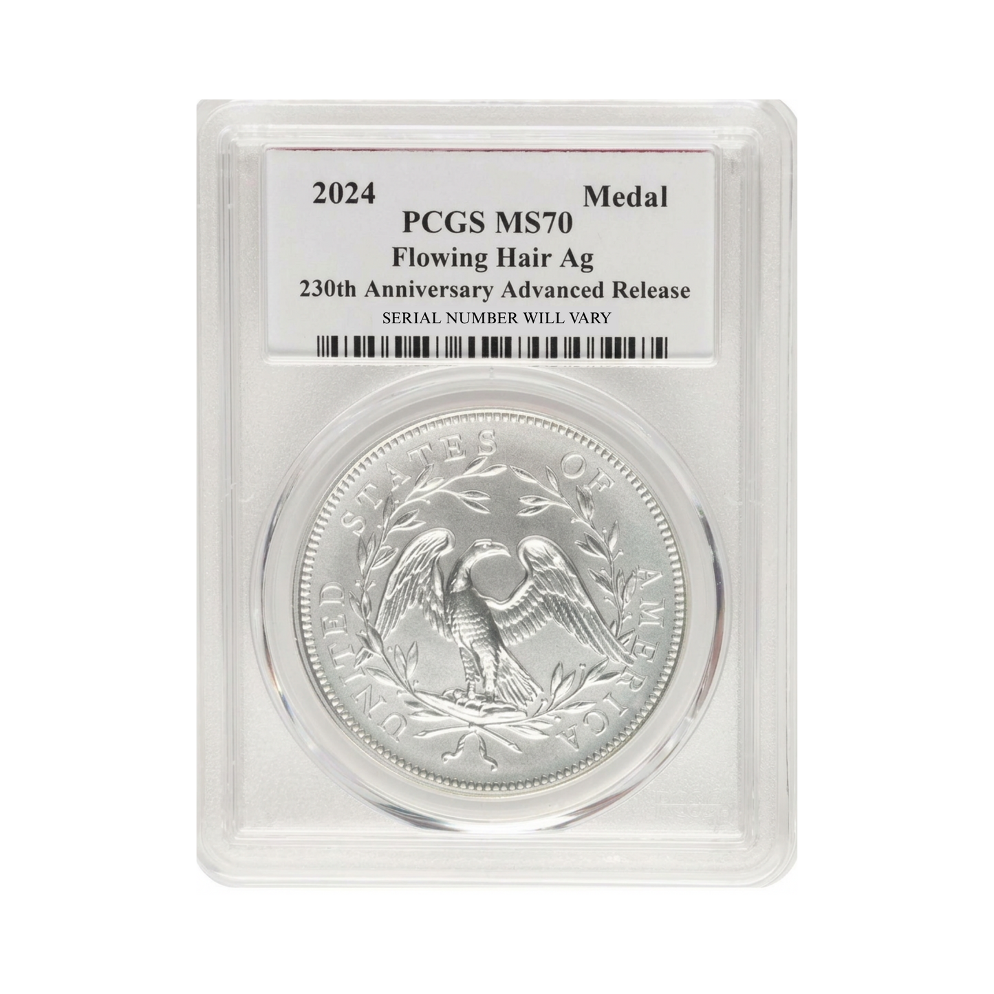 2024 Medal Flowing Hair - PCGS MS70 230th Anniversary AR John Dannreuther Signature