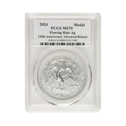 2024 Medal Flowing Hair - PCGS MS70 230th Anniversary AR John Dannreuther Signature