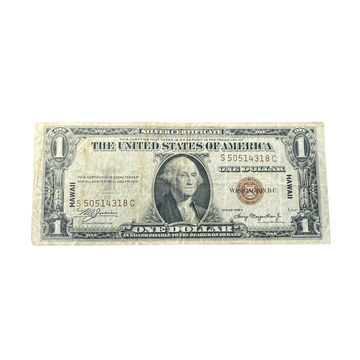 1935 $1 Hawaii Overprint Silver Certificate – Brown Seal VF-XF - CoinsTV