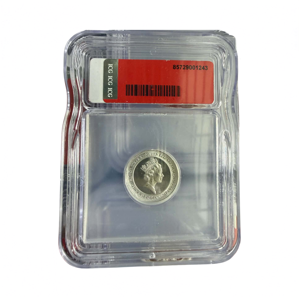 2020 St. Helena 1/10 oz Silver Spade Guinea Shield - IGC MS69