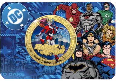 2025 Solomon Islands DC Harley Quinn Gold Plated 27.5g CN Coin in Card