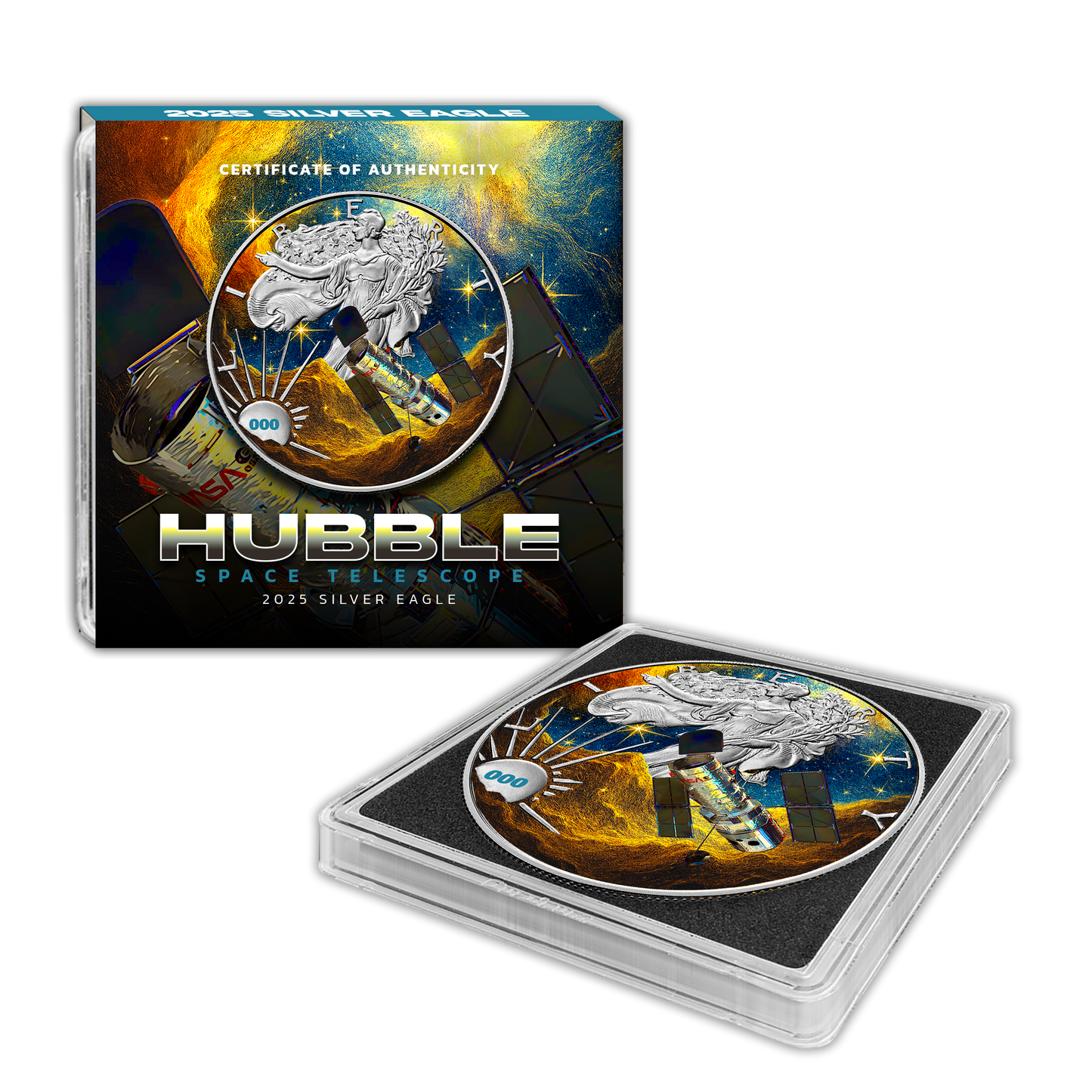 2025 Chromatics Silver Eagle - Hubble Space Telescope Edition - CoinsTV