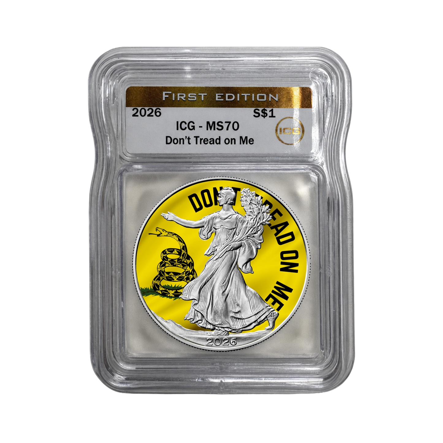 2026 Silver Eagle - Don't Tread On Me Edition - ICG MS70 First Edition Gold Label