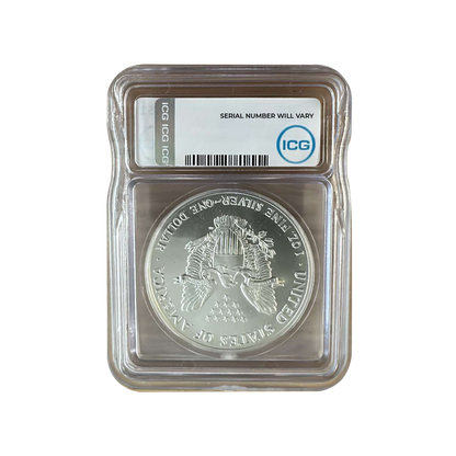 1990 Silver Eagle - Austin Hutto Signature - ICG MS69+ - CoinsTV