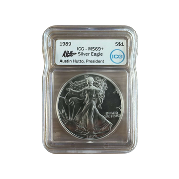 1989 Silver Eagle - Austin Hutto Signature - ICG MS69+