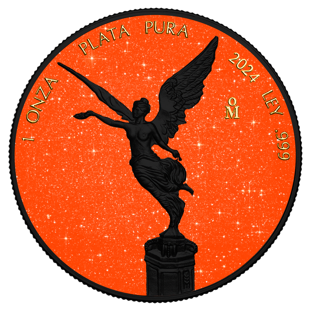 2024 Mexico Libertad Black & Orange Topaz Edition 1 oz Silver Coin