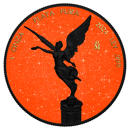 2024 Mexico Libertad Black & Orange Topaz Edition 1 oz Silver Coin