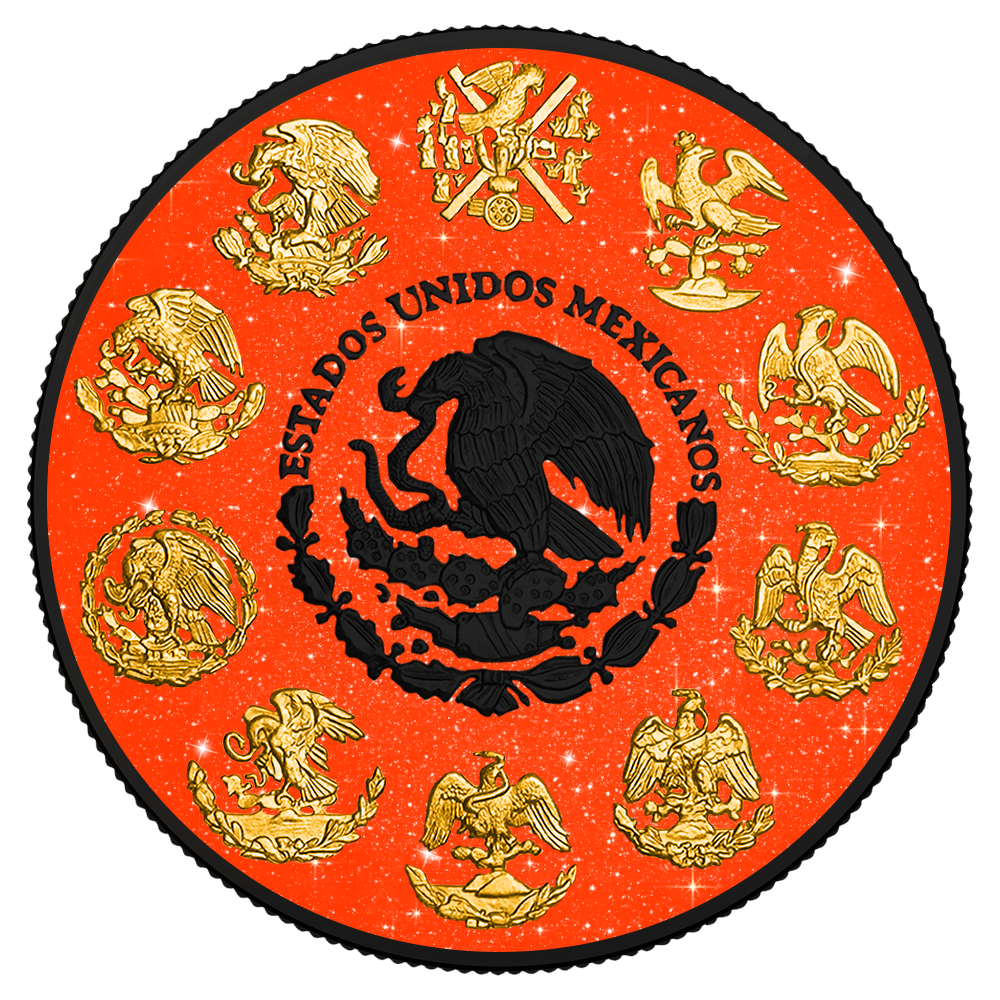2024 Mexico Libertad Black & Orange Topaz Edition 1 oz Silver Coin