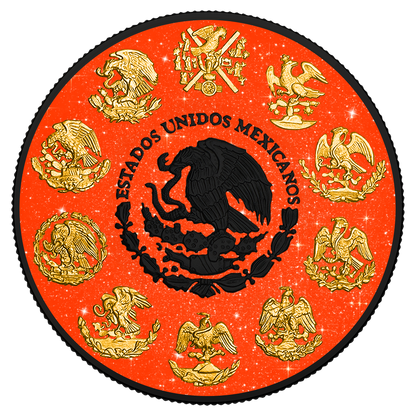 2024 Mexico Libertad Black & Orange Topaz Edition 1 oz Silver Coin
