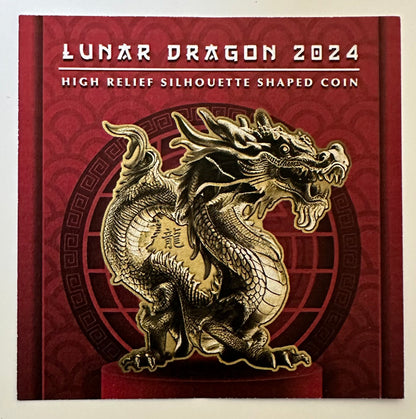 2024 Ghana Lunar Dragon Gold Plated 17g CN - CoinsTV