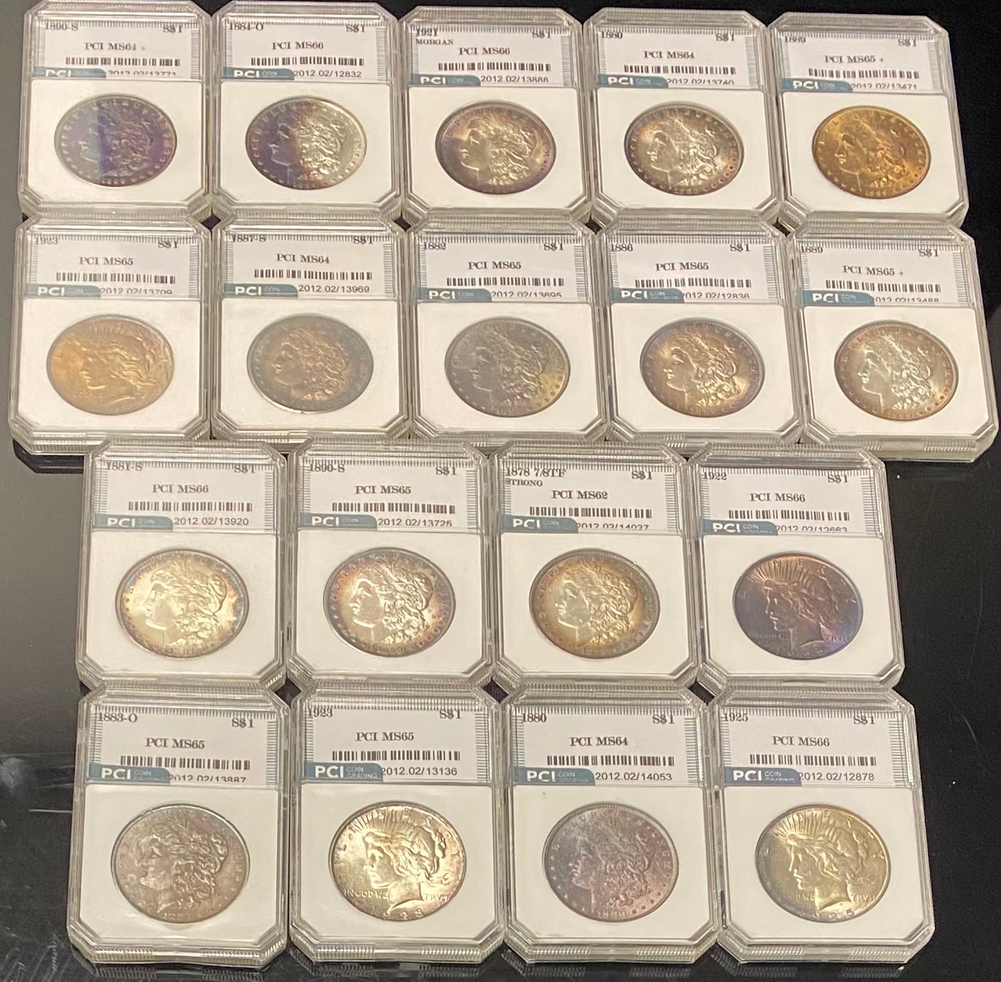 Toned PCI Silver Dollar Hoard - CoinsTV