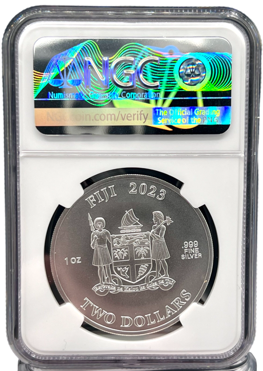 2023 Fiji America Big Five Brown Bear UHR 1 oz Silver Coin NGC MS 70 - CoinsTV
