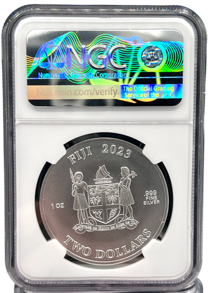 2023 Fiji America Big Five Brown Bear UHR 1 oz Silver Coin NGC MS 70 - CoinsTV