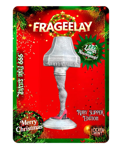 Frageelay Leg Lamp Ruby Slipper Edition Poured 3 oz Silver Bar in Card - CoinsTV