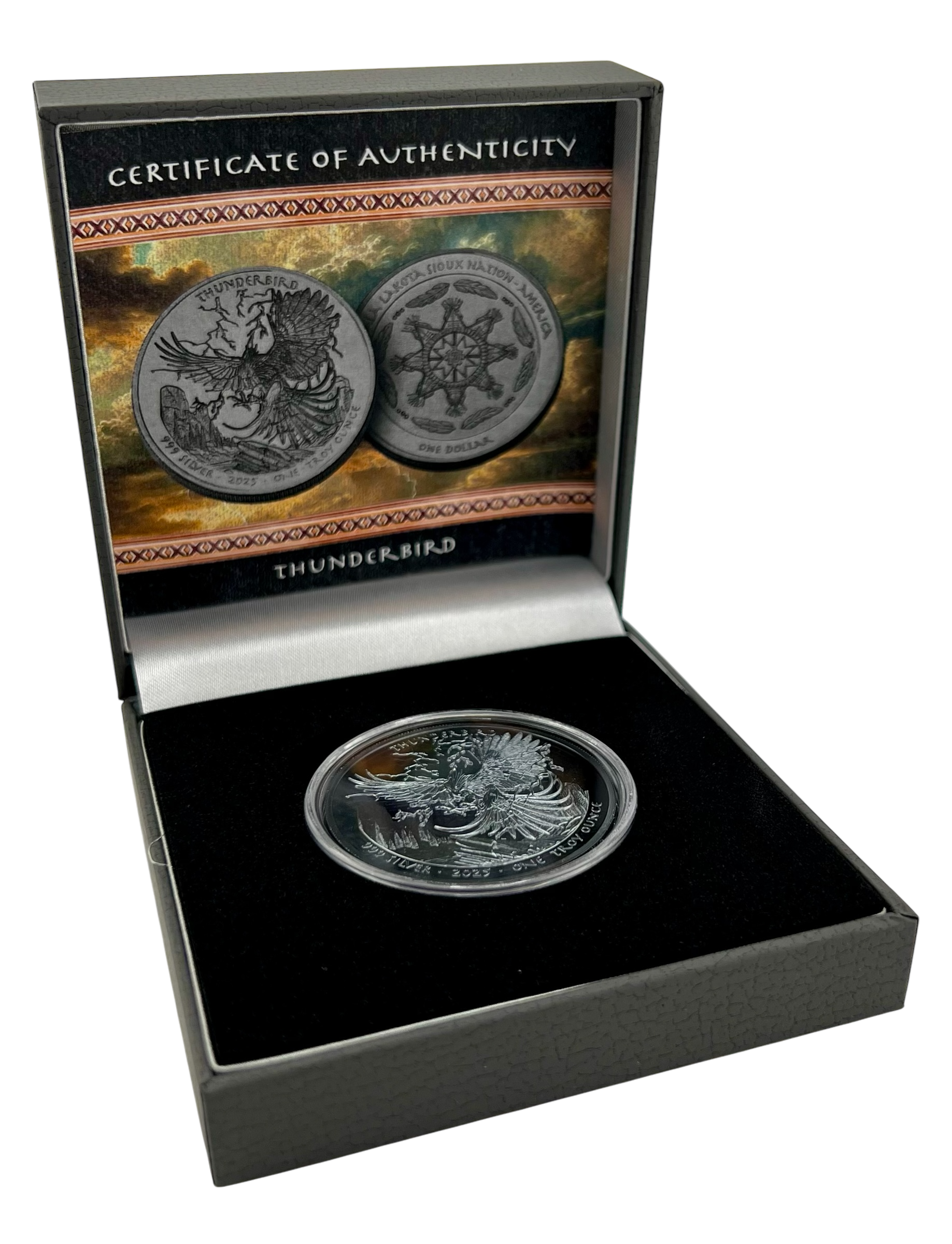 2025 Sioux Nation Thunderbird Black Proof 1 Oz Silver Coin - CoinsTV