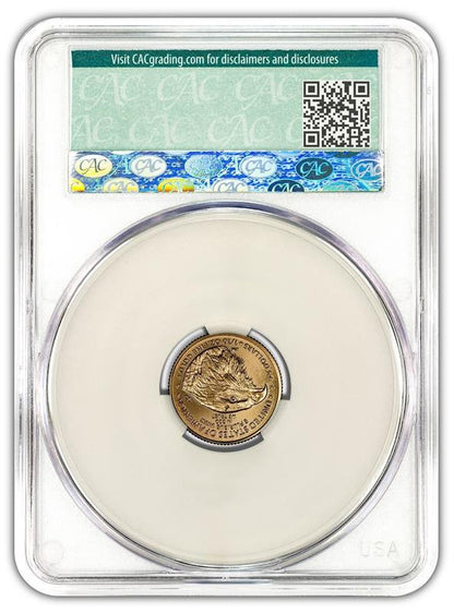 2025 $5 Gold Eagle - Reverse Struck Thru Error - CAC MS69 Don't Tread On Me Label