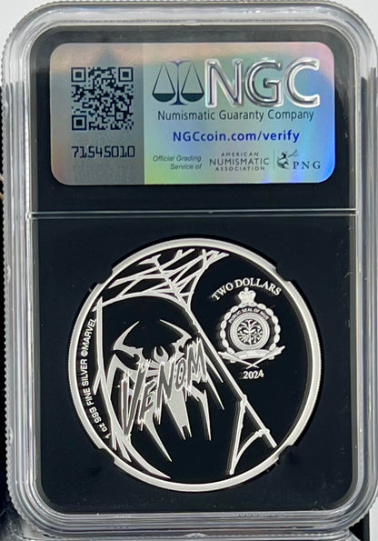 2024 Niue Marvel Venom Colorized 1 oz Silver Coin NGC PF 70 UCAM Comic Book Label - CoinsTV
