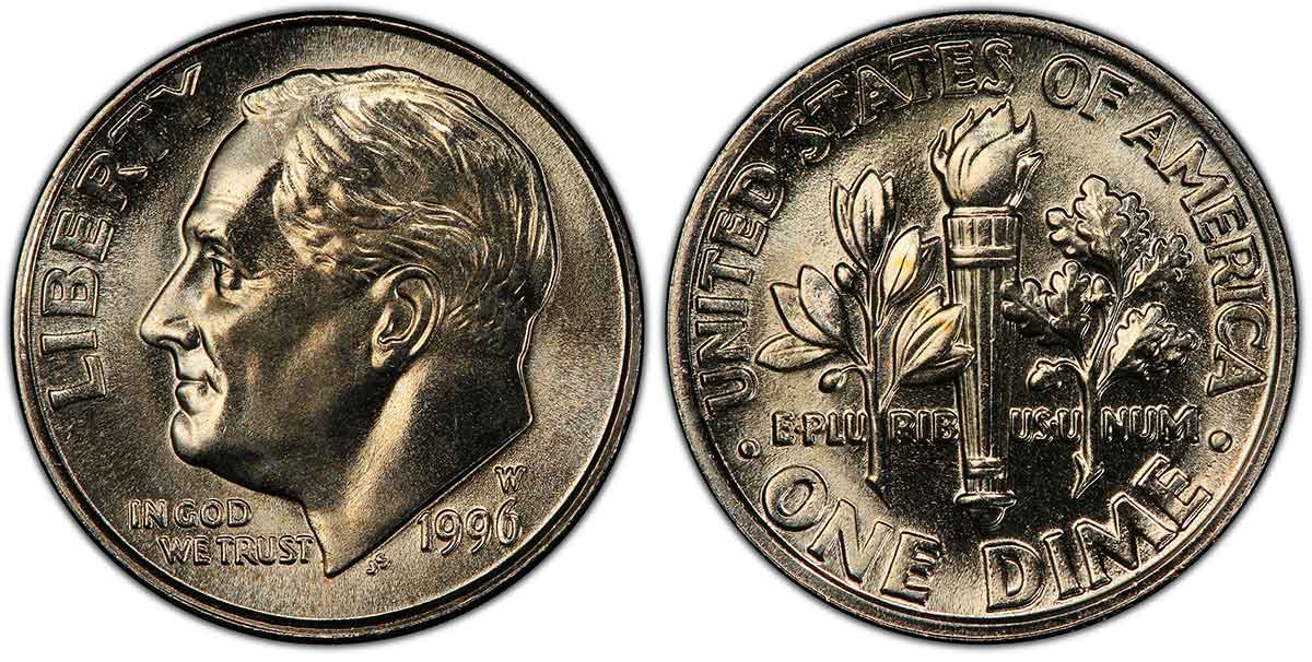 1996-W Roosevelt Dime West Point - Uncirculated - CoinsTV
