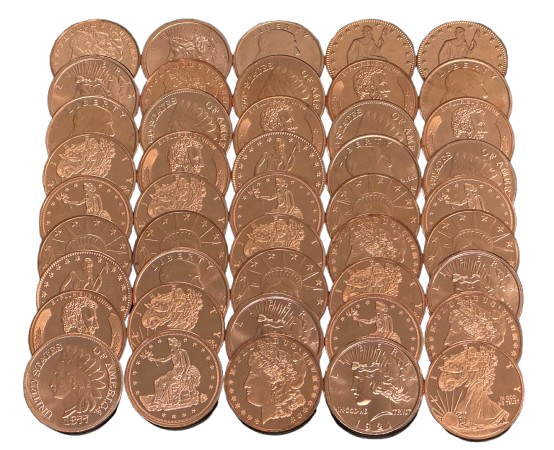 1 oz Copper Round 10 pcs Grab Bag - CoinsTV