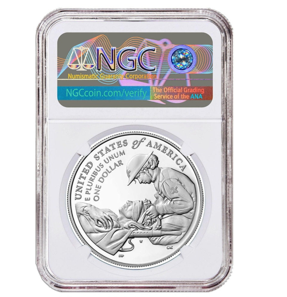 2022 National Purple Heart Hall of Honor Silver - Colorized - NGC PF70  Ultra Cameo - CoinsTV