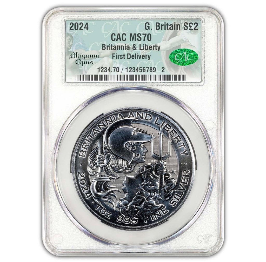 2024 Great Britain Britannia and Liberty - Magnum Opus Label - CAC MS70 First Delivery - CoinsTV