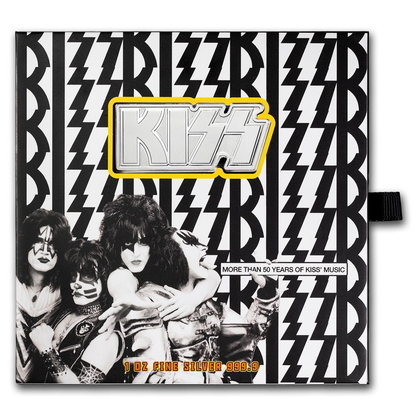 2024 50 Years of KISS Shaped 1 oz Silver Medal - CoinsTV