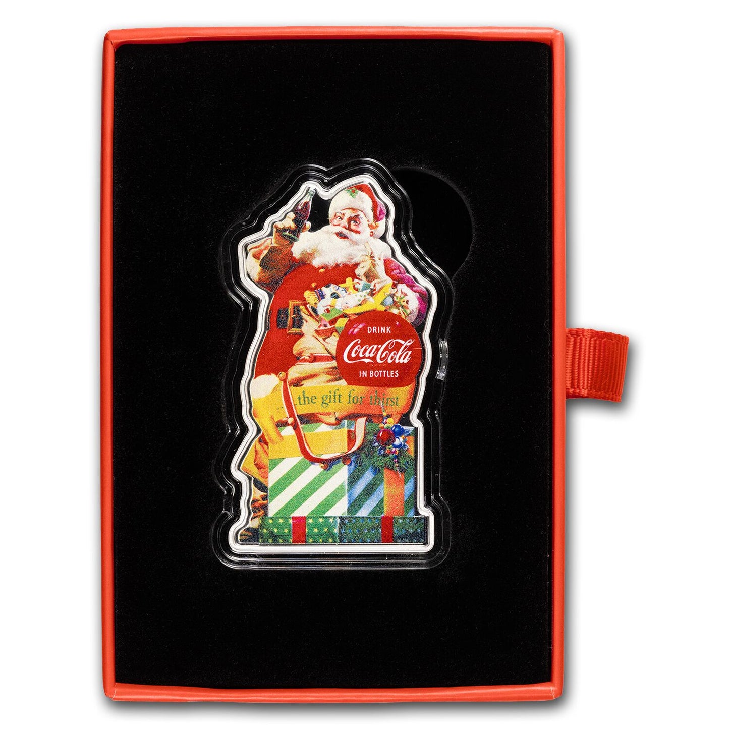 2024 Coca Cola Santa Shaped 1 oz Silver Bar - CoinsTV