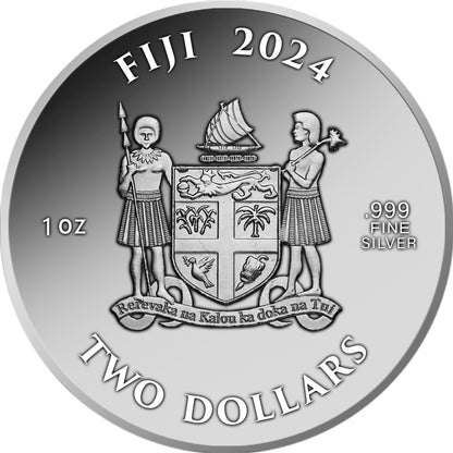 2024 Fiji John F. Kennedy UHR 1 oz Silver Coin - CoinsTV