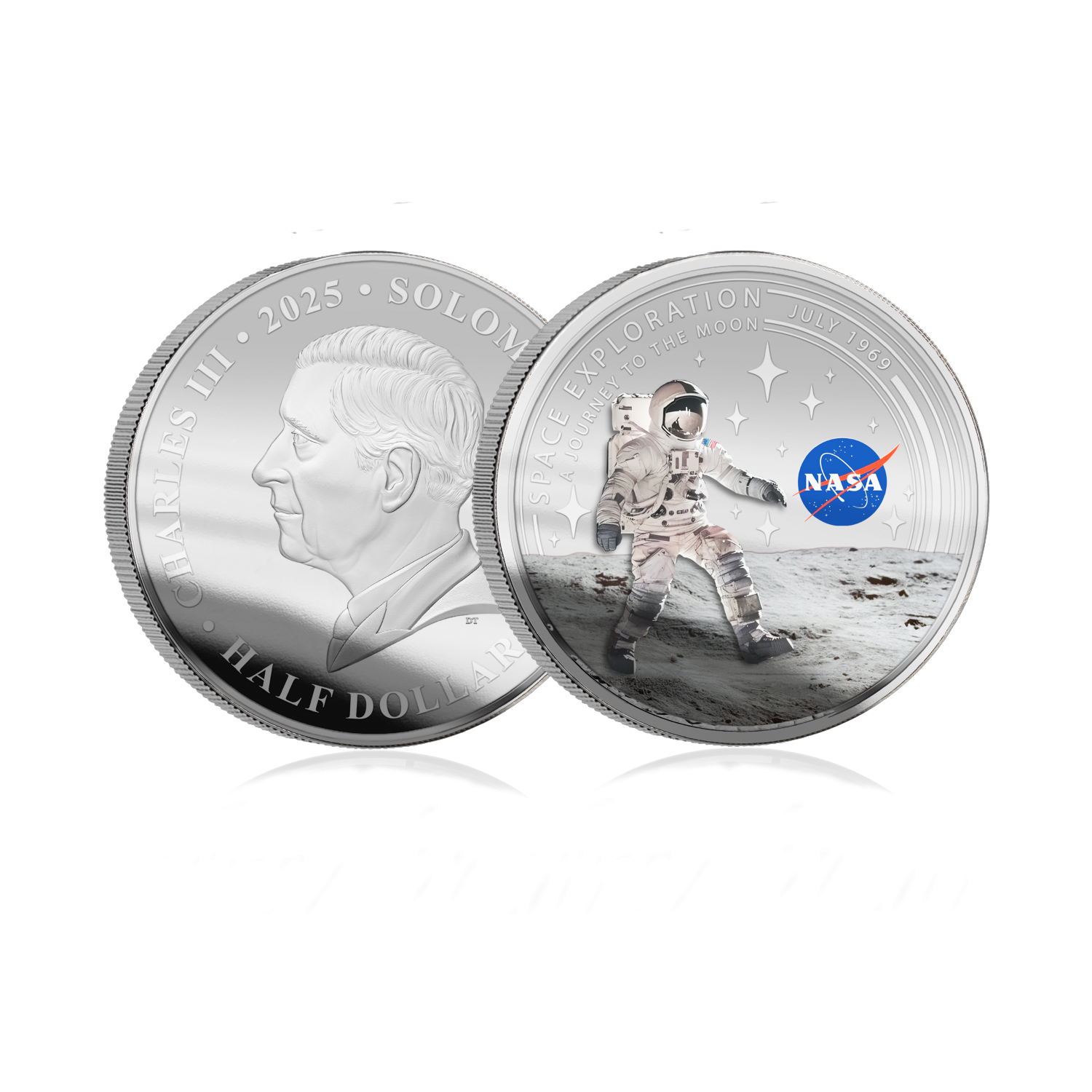 2025 Solomon Islands NASA Space Exploration - Journey to the Moon 10g CN Coin in Card - CoinsTV