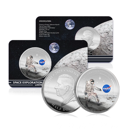 2025 Solomon Islands NASA Space Exploration - Journey to the Moon 10g CN Coin in Card - CoinsTV