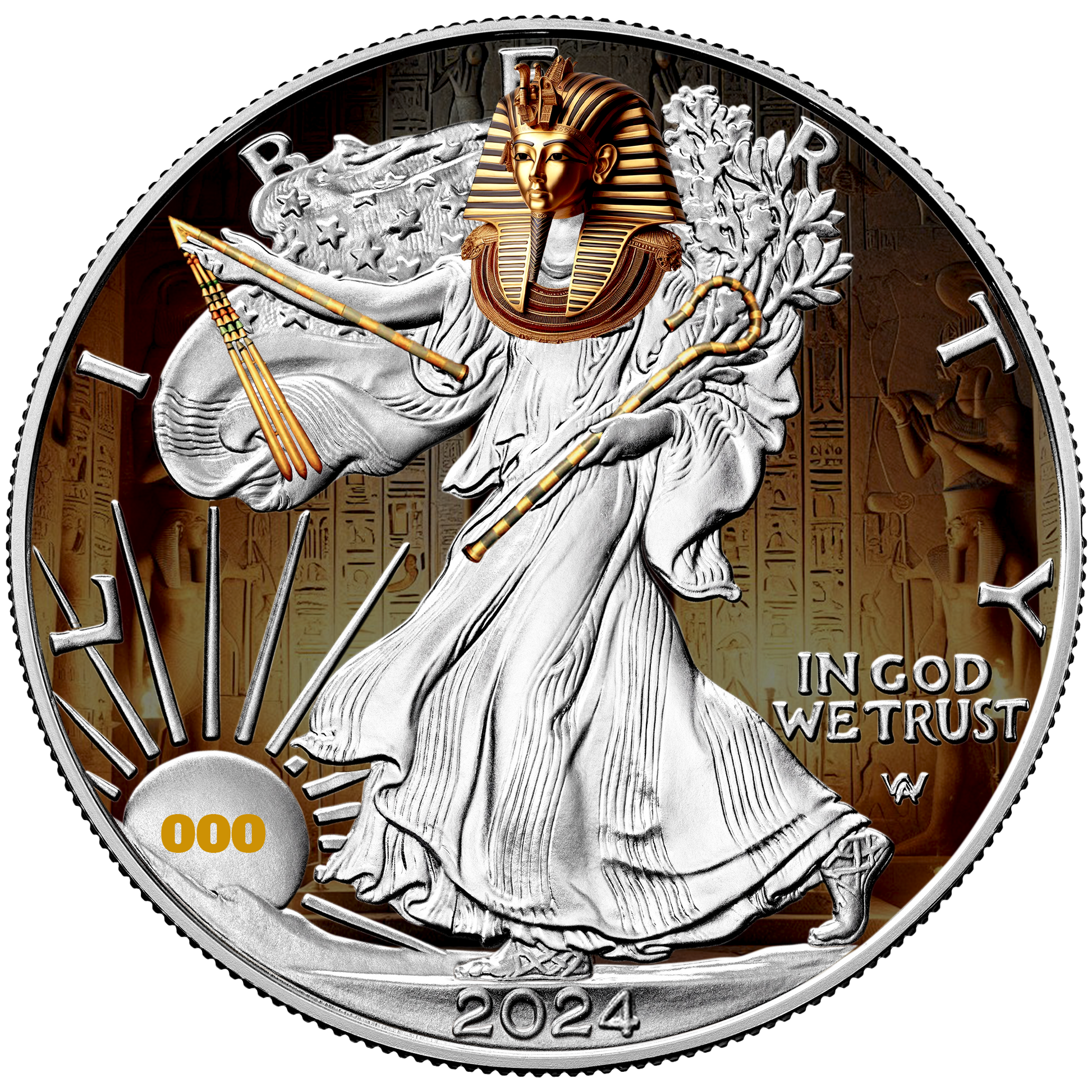 2024 Chromatics King Tutankhamen Silver Eagle - CoinsTV