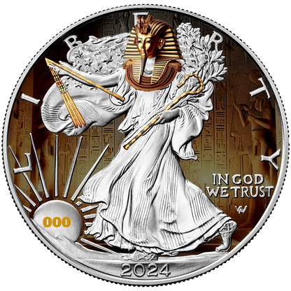 2024 Chromatics King Tutankhamen Silver Eagle - CoinsTV