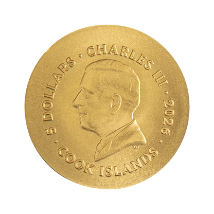 2026 Cook Islands Numismatic Icons Krios 1/2 Gram Gold Silk Finish Coin