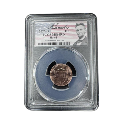 2025-D Lincoln Shield Cent - PCGS MS66 RD – Lincoln Label - CoinsTV