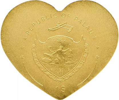 2021 Palau Little Treasure Heart 0.5 Gram .9999 Gold - CoinsTV