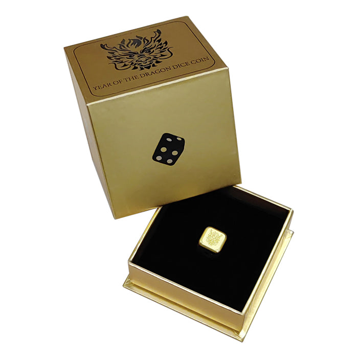 2024  Fiji Lunar Year of the Dragon Dice 1 oz .999 Silver - Gold Gilded  Coin - CoinsTV