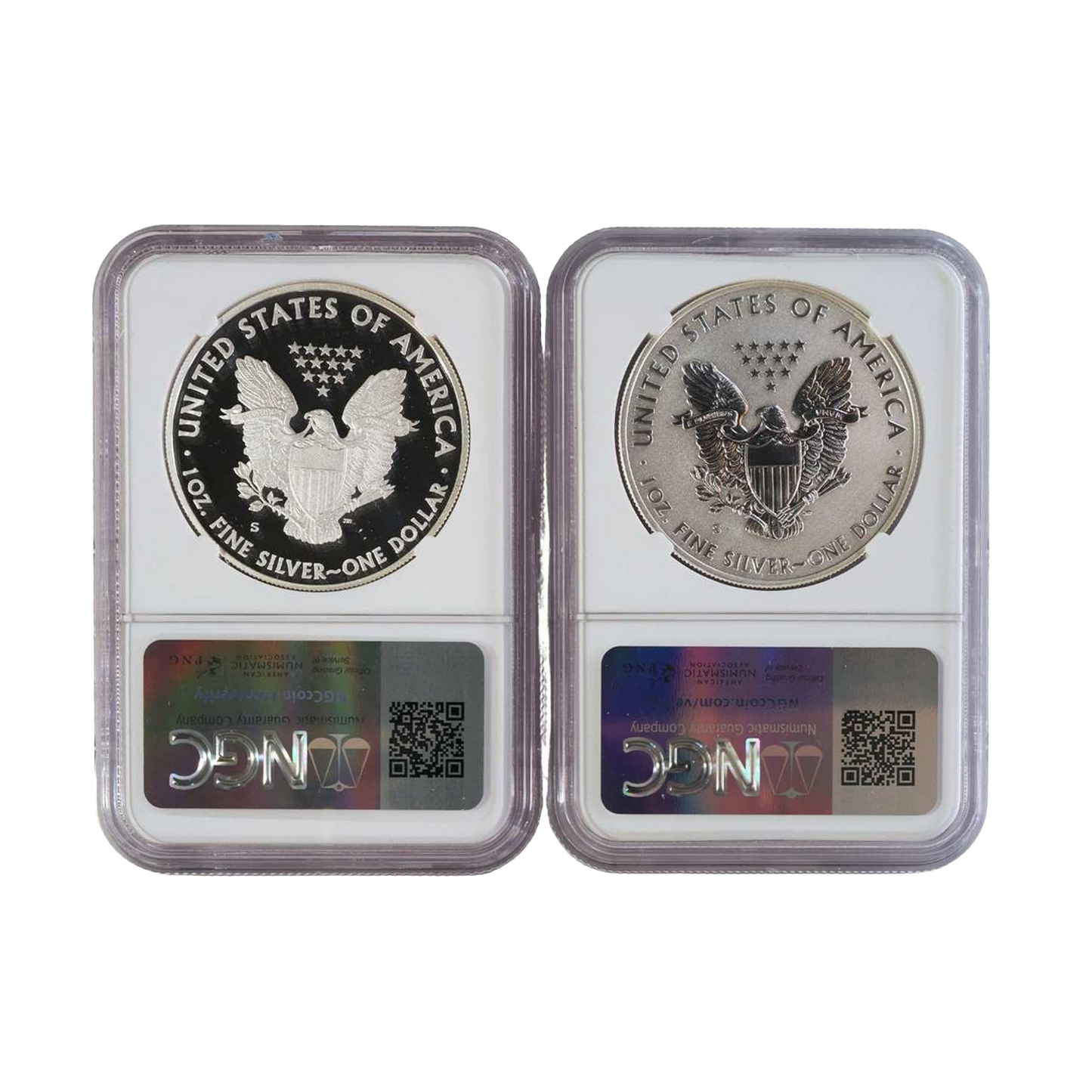 2012-S Silver Eagle NGC PF69 UCAM and Rev PF69 - 2pc 75th Anniversary Set