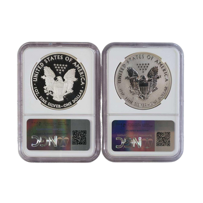 2012-S Silver Eagle NGC PF69 UCAM and Rev PF69 - 2pc 75th Anniversary Set