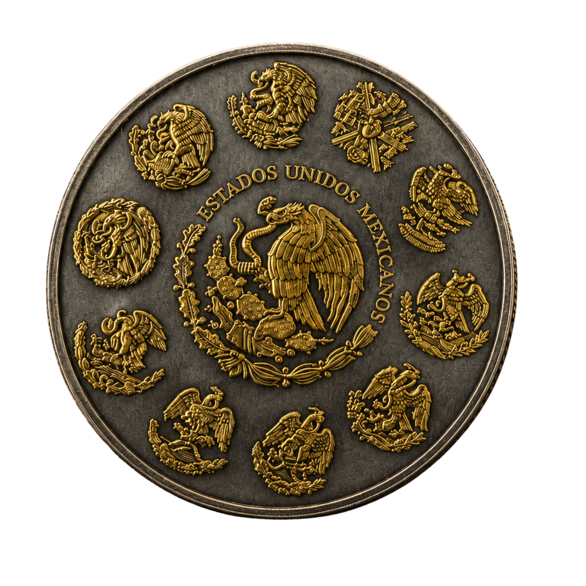 Antiqued Libertad en Oro Colorized 5 oz Copper Medal - CoinsTV