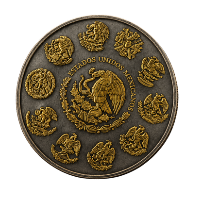 Antiqued Libertad en Oro Colorized 5 oz Copper Medal - CoinsTV