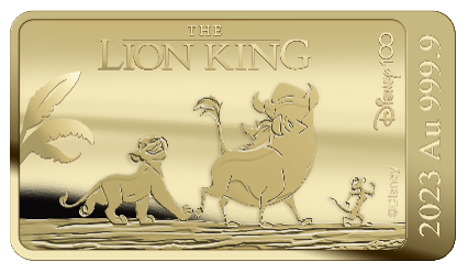 2023 Solomon Islands Disney The Lion King 1/100 oz Gold Bar - CoinsTV