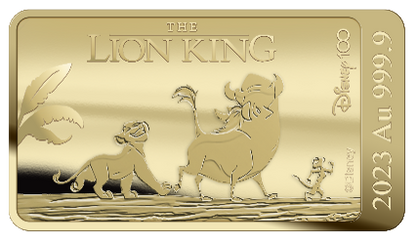2023 Solomon Islands Disney The Lion King 1/100 oz Gold Bar - CoinsTV