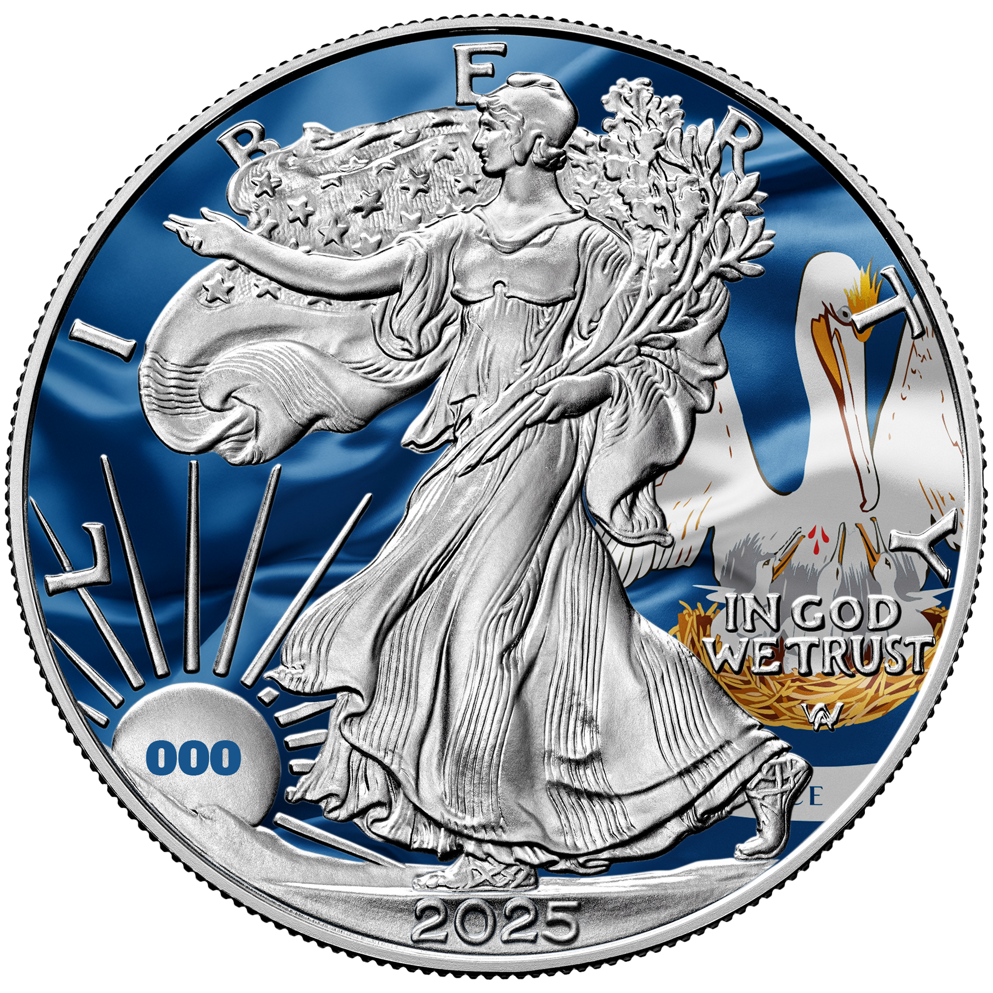 2025 State Flags Silver Eagle - Louisiana Limited Edition - CoinsTV