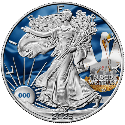 2025 State Flags Silver Eagle - Louisiana Limited Edition - CoinsTV