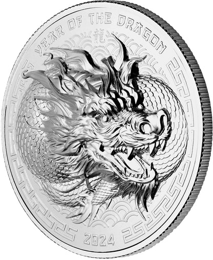2024 Fiji Year of the Dragon  1 oz Silver UHR